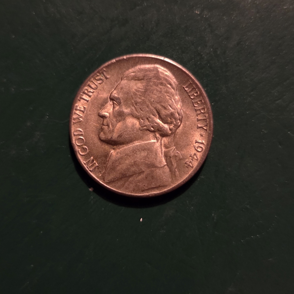 1944 D War Nickel Jefferson Nickel Coin